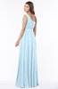 ColsBM Adeline Ice Blue Gorgeous A-line One Shoulder Zip up Floor Length Pleated Bridesmaid Dresses