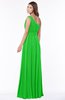 ColsBM Adeline Jasmine Green Gorgeous A-line One Shoulder Zip up Floor Length Pleated Bridesmaid Dresses