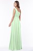 ColsBM Adeline Light Green Gorgeous A-line One Shoulder Zip up Floor Length Pleated Bridesmaid Dresses