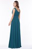 ColsBM Adeline Moroccan Blue Gorgeous A-line One Shoulder Zip up Floor Length Pleated Bridesmaid Dresses