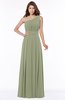 ColsBM Adeline Moss Green Gorgeous A-line One Shoulder Zip up Floor Length Pleated Bridesmaid Dresses