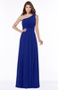 ColsBM Adeline Nautical Blue Gorgeous A-line One Shoulder Zip up Floor Length Pleated Bridesmaid Dresses