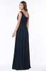 ColsBM Adeline Navy Blue Gorgeous A-line One Shoulder Zip up Floor Length Pleated Bridesmaid Dresses