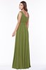 ColsBM Adeline Olive Green Gorgeous A-line One Shoulder Zip up Floor Length Pleated Bridesmaid Dresses