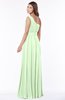 ColsBM Adeline Pale Green Gorgeous A-line One Shoulder Zip up Floor Length Pleated Bridesmaid Dresses