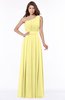 ColsBM Adeline Pastel Yellow Gorgeous A-line One Shoulder Zip up Floor Length Pleated Bridesmaid Dresses