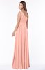 ColsBM Adeline Peach Gorgeous A-line One Shoulder Zip up Floor Length Pleated Bridesmaid Dresses