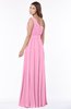 ColsBM Adeline Pink Gorgeous A-line One Shoulder Zip up Floor Length Pleated Bridesmaid Dresses