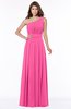 ColsBM Adeline Rose Pink Gorgeous A-line One Shoulder Zip up Floor Length Pleated Bridesmaid Dresses