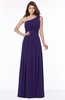ColsBM Adeline Royal Purple Gorgeous A-line One Shoulder Zip up Floor Length Pleated Bridesmaid Dresses
