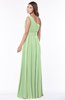 ColsBM Adeline Sage Green Gorgeous A-line One Shoulder Zip up Floor Length Pleated Bridesmaid Dresses
