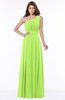 ColsBM Adeline Sharp Green Gorgeous A-line One Shoulder Zip up Floor Length Pleated Bridesmaid Dresses