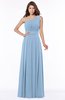 ColsBM Adeline Sky Blue Gorgeous A-line One Shoulder Zip up Floor Length Pleated Bridesmaid Dresses