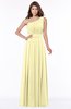 ColsBM Adeline Soft Yellow Gorgeous A-line One Shoulder Zip up Floor Length Pleated Bridesmaid Dresses