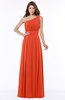 ColsBM Adeline Tangerine Tango Gorgeous A-line One Shoulder Zip up Floor Length Pleated Bridesmaid Dresses