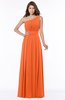 ColsBM Adeline Tangerine Gorgeous A-line One Shoulder Zip up Floor Length Pleated Bridesmaid Dresses