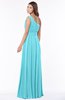 ColsBM Adeline Turquoise Gorgeous A-line One Shoulder Zip up Floor Length Pleated Bridesmaid Dresses