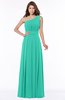 ColsBM Adeline Viridian Green Gorgeous A-line One Shoulder Zip up Floor Length Pleated Bridesmaid Dresses