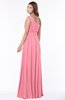 ColsBM Adeline Watermelon Gorgeous A-line One Shoulder Zip up Floor Length Pleated Bridesmaid Dresses