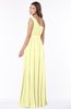 ColsBM Adeline Wax Yellow Gorgeous A-line One Shoulder Zip up Floor Length Pleated Bridesmaid Dresses