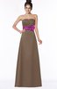ColsBM Alyson Bronze Brown Gothic A-line Strapless Sleeveless Flower Bridesmaid Dresses