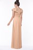 ColsBM Siena Almost Apricot Modern A-line Wide Square Short Sleeve Zip up Pleated Bridesmaid Dresses