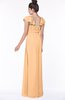 ColsBM Siena Apricot Modern A-line Wide Square Short Sleeve Zip up Pleated Bridesmaid Dresses