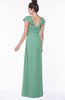 ColsBM Siena Beryl Green Modern A-line Wide Square Short Sleeve Zip up Pleated Bridesmaid Dresses