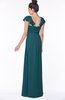 ColsBM Siena Blue Green Modern A-line Wide Square Short Sleeve Zip up Pleated Bridesmaid Dresses