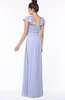 ColsBM Siena Blue Heron Modern A-line Wide Square Short Sleeve Zip up Pleated Bridesmaid Dresses