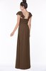ColsBM Siena Chocolate Brown Modern A-line Wide Square Short Sleeve Zip up Pleated Bridesmaid Dresses