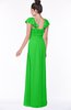 ColsBM Siena Classic Green Modern A-line Wide Square Short Sleeve Zip up Pleated Bridesmaid Dresses