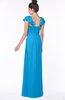 ColsBM Siena Cornflower Blue Modern A-line Wide Square Short Sleeve Zip up Pleated Bridesmaid Dresses