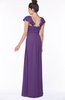 ColsBM Siena Dark Purple Modern A-line Wide Square Short Sleeve Zip up Pleated Bridesmaid Dresses