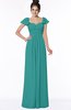 ColsBM Siena Emerald Green Modern A-line Wide Square Short Sleeve Zip up Pleated Bridesmaid Dresses