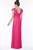 ColsBM Siena Fuschia Modern A-line Wide Square Short Sleeve Zip up Pleated Bridesmaid Dresses