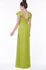ColsBM Siena Green Oasis Modern A-line Wide Square Short Sleeve Zip up Pleated Bridesmaid Dresses