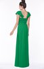 ColsBM Siena Green Modern A-line Wide Square Short Sleeve Zip up Pleated Bridesmaid Dresses