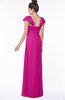 ColsBM Siena Hot Pink Modern A-line Wide Square Short Sleeve Zip up Pleated Bridesmaid Dresses
