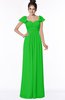 ColsBM Siena Jasmine Green Modern A-line Wide Square Short Sleeve Zip up Pleated Bridesmaid Dresses