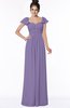 ColsBM Siena Lilac Modern A-line Wide Square Short Sleeve Zip up Pleated Bridesmaid Dresses
