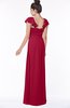 ColsBM Siena Maroon Modern A-line Wide Square Short Sleeve Zip up Pleated Bridesmaid Dresses