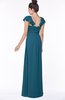 ColsBM Siena Moroccan Blue Modern A-line Wide Square Short Sleeve Zip up Pleated Bridesmaid Dresses