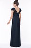 ColsBM Siena Navy Blue Modern A-line Wide Square Short Sleeve Zip up Pleated Bridesmaid Dresses
