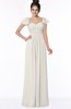 ColsBM Siena Off White Modern A-line Wide Square Short Sleeve Zip up Pleated Bridesmaid Dresses