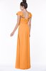 ColsBM Siena Orange Modern A-line Wide Square Short Sleeve Zip up Pleated Bridesmaid Dresses