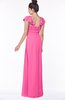 ColsBM Siena Rose Pink Modern A-line Wide Square Short Sleeve Zip up Pleated Bridesmaid Dresses