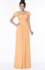 ColsBM Siena Salmon Buff Modern A-line Wide Square Short Sleeve Zip up Pleated Bridesmaid Dresses
