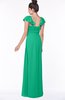 ColsBM Siena Sea Green Modern A-line Wide Square Short Sleeve Zip up Pleated Bridesmaid Dresses