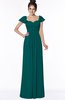 ColsBM Siena Shaded Spruce Modern A-line Wide Square Short Sleeve Zip up Pleated Bridesmaid Dresses
